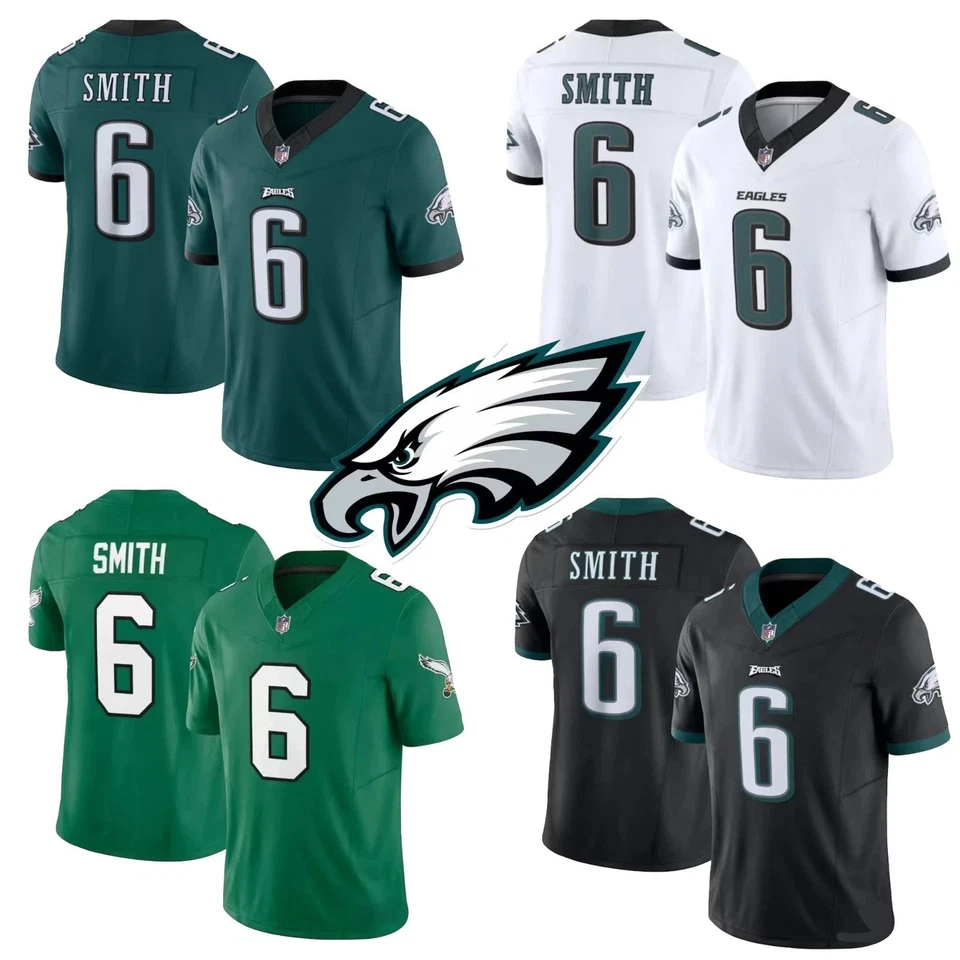 NWT Men's Eagles #6 DeVonta Smith Jersey All Stitched Jersey