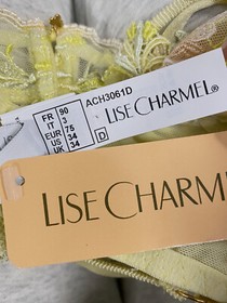 Lise Charmel Women's Yellow Embroidered Underwire Demi Bra Size 34D