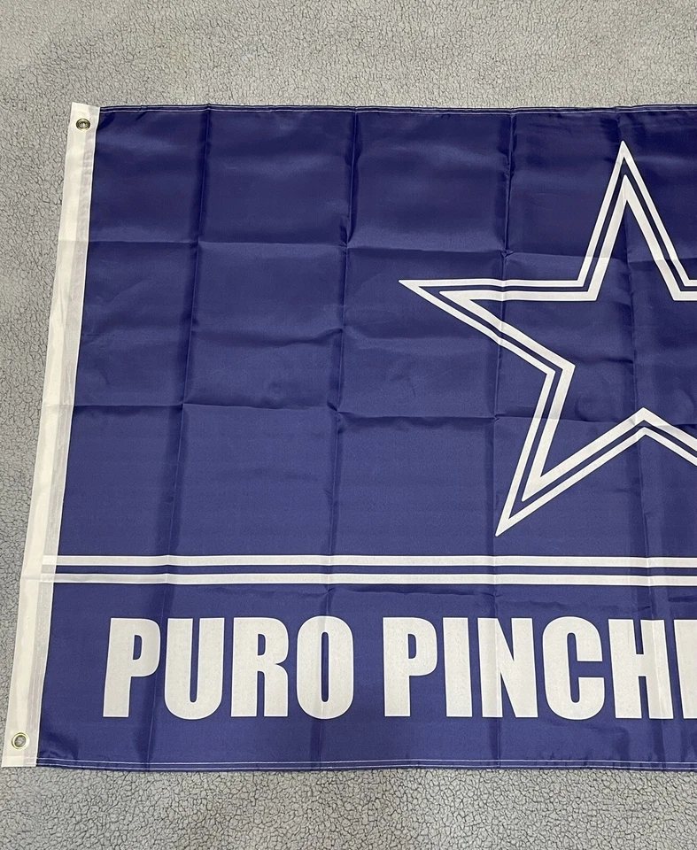 Bandera de fútbol americano grande Puro Pinche Dallas Cowboys 3x5 pies estrella azul RARA Foto 4 de 4