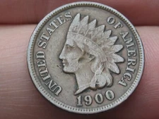 1900 Indian Head Cent Penny- Fine/VF Details, Chocolate Brown