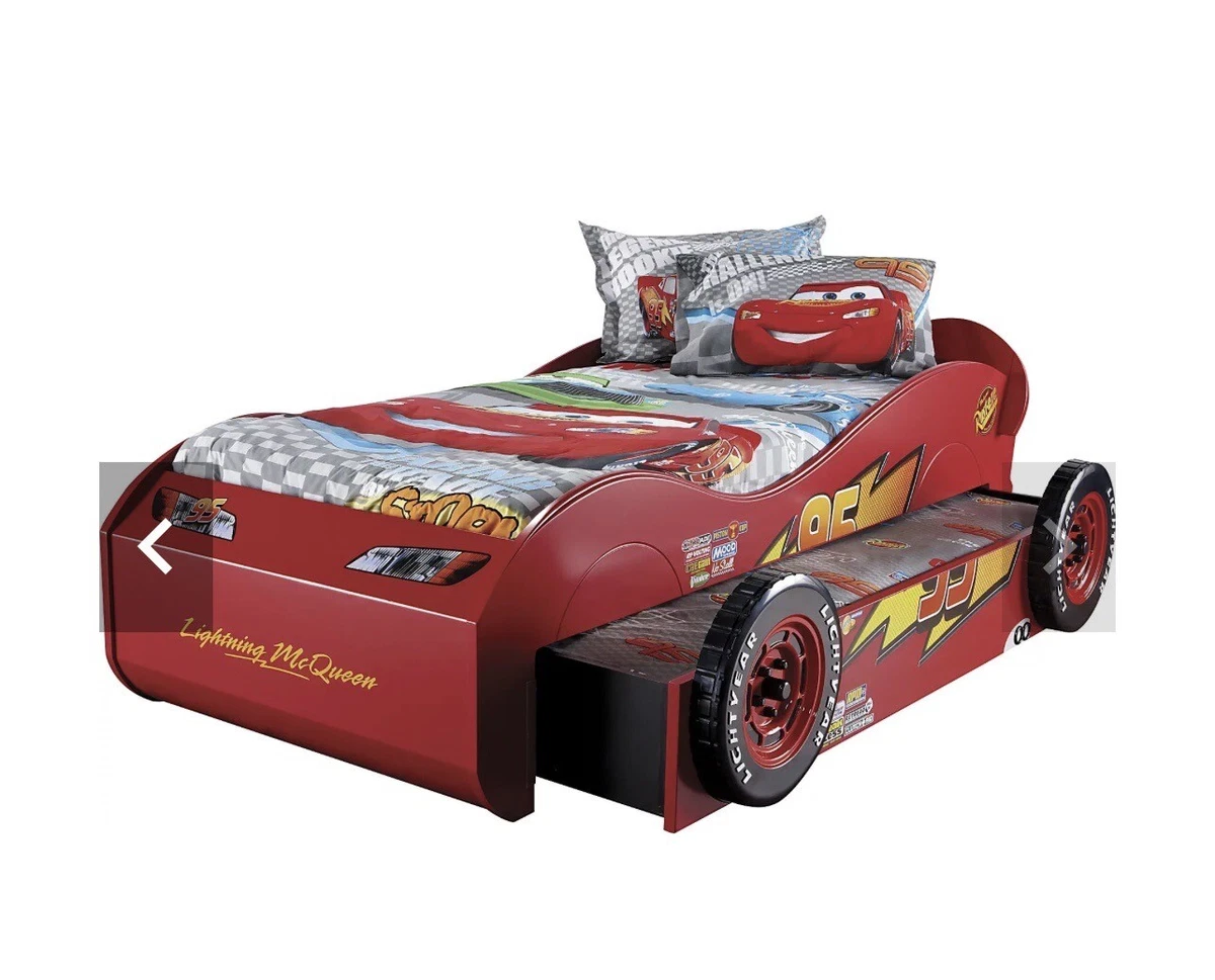 Lightning mcqueen twin clearance bed with trundle
