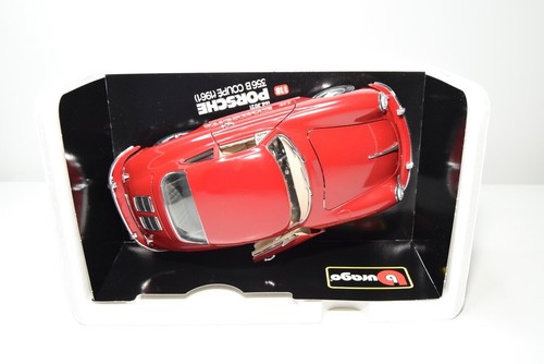 B39 1:18 BBURAGO BURAGO 3021 PORSCHE 356 B CUPÉ 1961 ROJO OSCURO NUEVO EN CAJA - Imagen 12 de 19