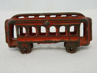 Cast Iron Train Car Toy Antique Red Passenger Car | eBay