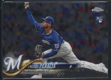 2018 Topps Chrome Update # HMT93 FREDDY PERALTA Rookie RC Milwaukee Brewers