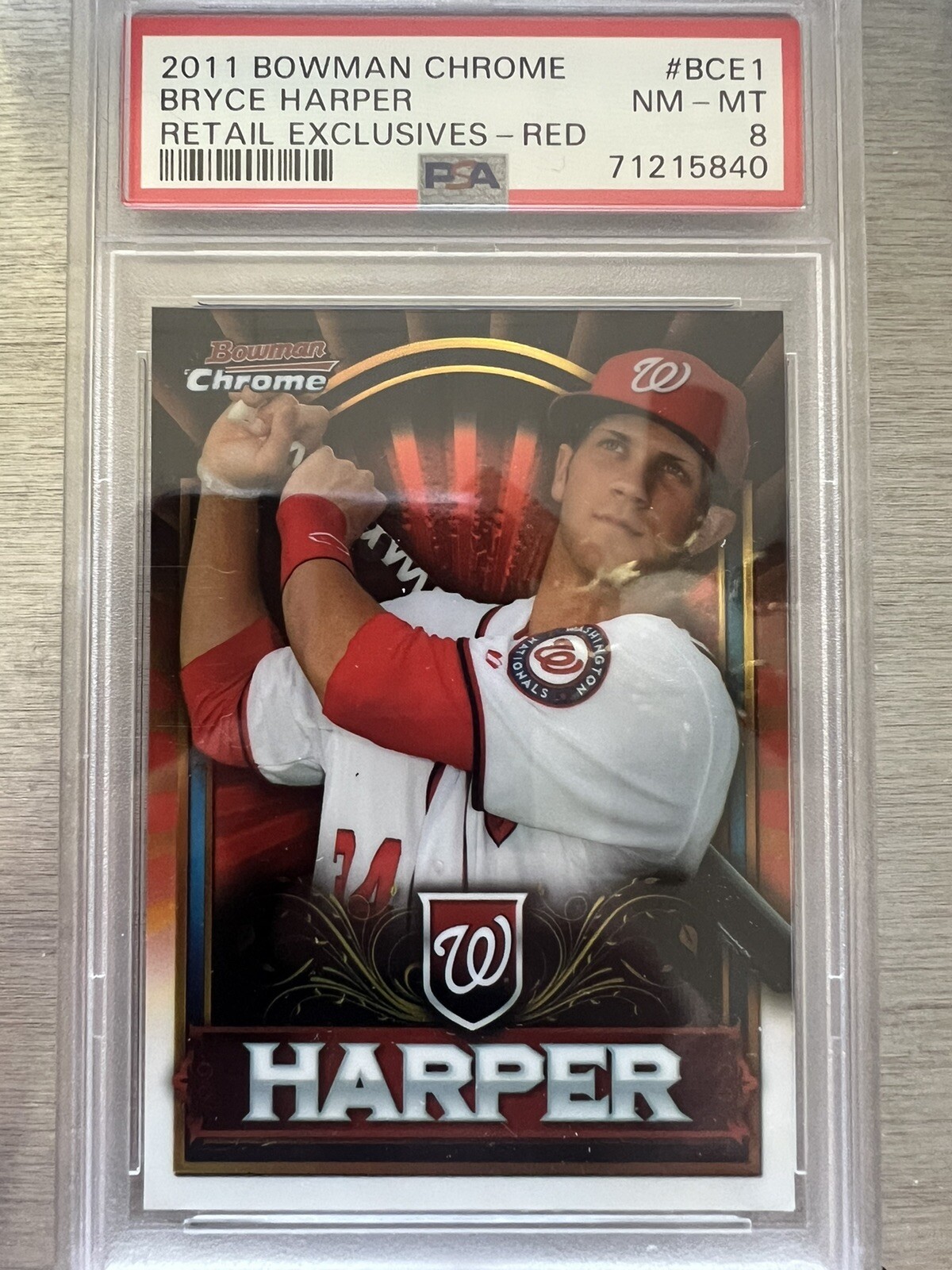 2011 Bowman Chrome Bryce Harper Retail Exclusives #Bce1 Red Psa 8Hotinvest