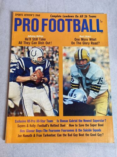 Sports reviews 1968 pro football Johnny Unitas BART Starr on the cover - O - Afbeelding 1 van 3