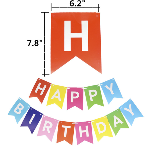 UK Happy Birthday Banner Set Paper Tassel Pompom Party Bunting Home Decoration - Picture 2 of 3