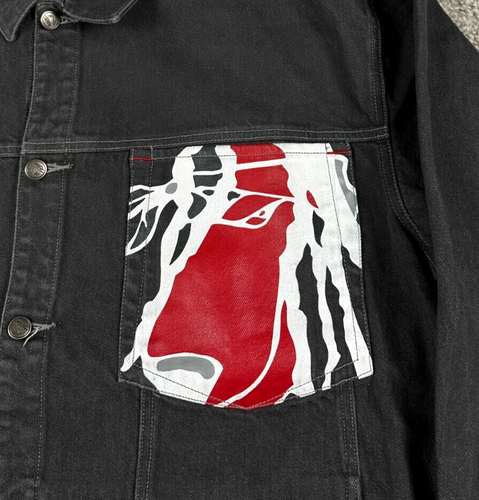 Vintage Snoop Dogg Jacket Mens 2XL Black Denim Hip Hop Rap Embroidered Y2K XXL - Picture 3 of 12