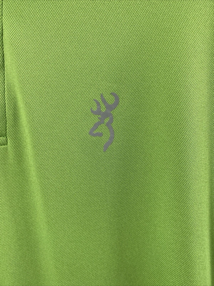 Browning Polo Shirt Mens Medium Short Sleeve Green Casual Deer Logo - Image 3 of 4