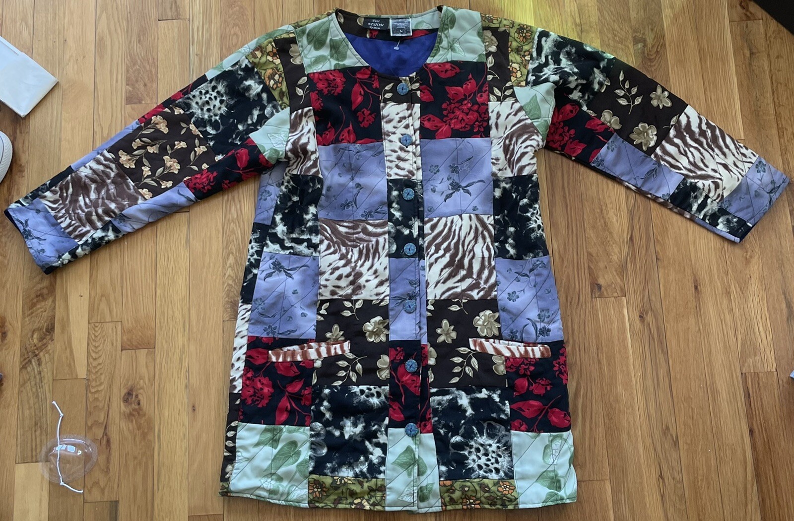 FIRST VISION by Shirin multicolor button front lo… - image 1