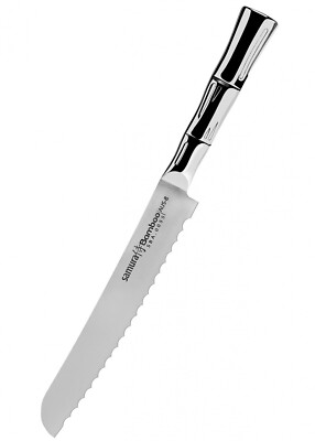 Samura Bamboo Brotmesser, Küchenmesser, Kochmesser, Edelstahl AUS-8