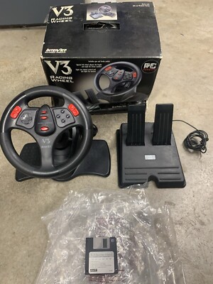 INTERACT SV-280 V3 Racing Wheel for DOS And Windows PC Computer Video Games
