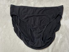 Vtg JOCKEY 3D Contours Microfiber French Cut 8 Black Striped Panties 302