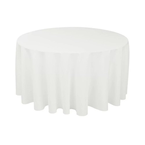 Craft And Party Premium Polyester Tischdecke - 120" Runde Weiße Tischdecke - Bild 2 von 6