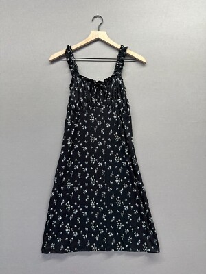 Lily Bleu Womens Black Mini Floral Dress Sleeveless Square Neck No Size |  eBay
