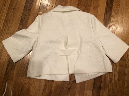 NEW WHITE GRACE ELEMENTS WOMAN PETITE 3/4 SLEEVE JACKET 8P - Picture 4 of 6