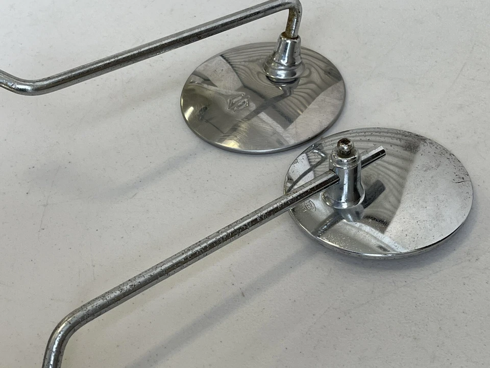 2 espejos retrovisores cromados vintage para motocicleta Toyo Suzuki SideJapan japonés Old School Foto 4 de 4