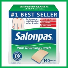 SALONPAS PAIN RELIEF PATCHES 140CT | 8-HOUR STRONG BACK PAIN RELIEF | #1 BRAND