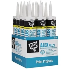 Dap 18152 12 Pack 10.1 oz. Alex Plus Acrylic Latex Caulk Plus Silicone, White