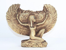 PHARAONIC HANDMADE ANCIENT EGYPTIAN ISIS Winged Old Egyptian Statue (BS)