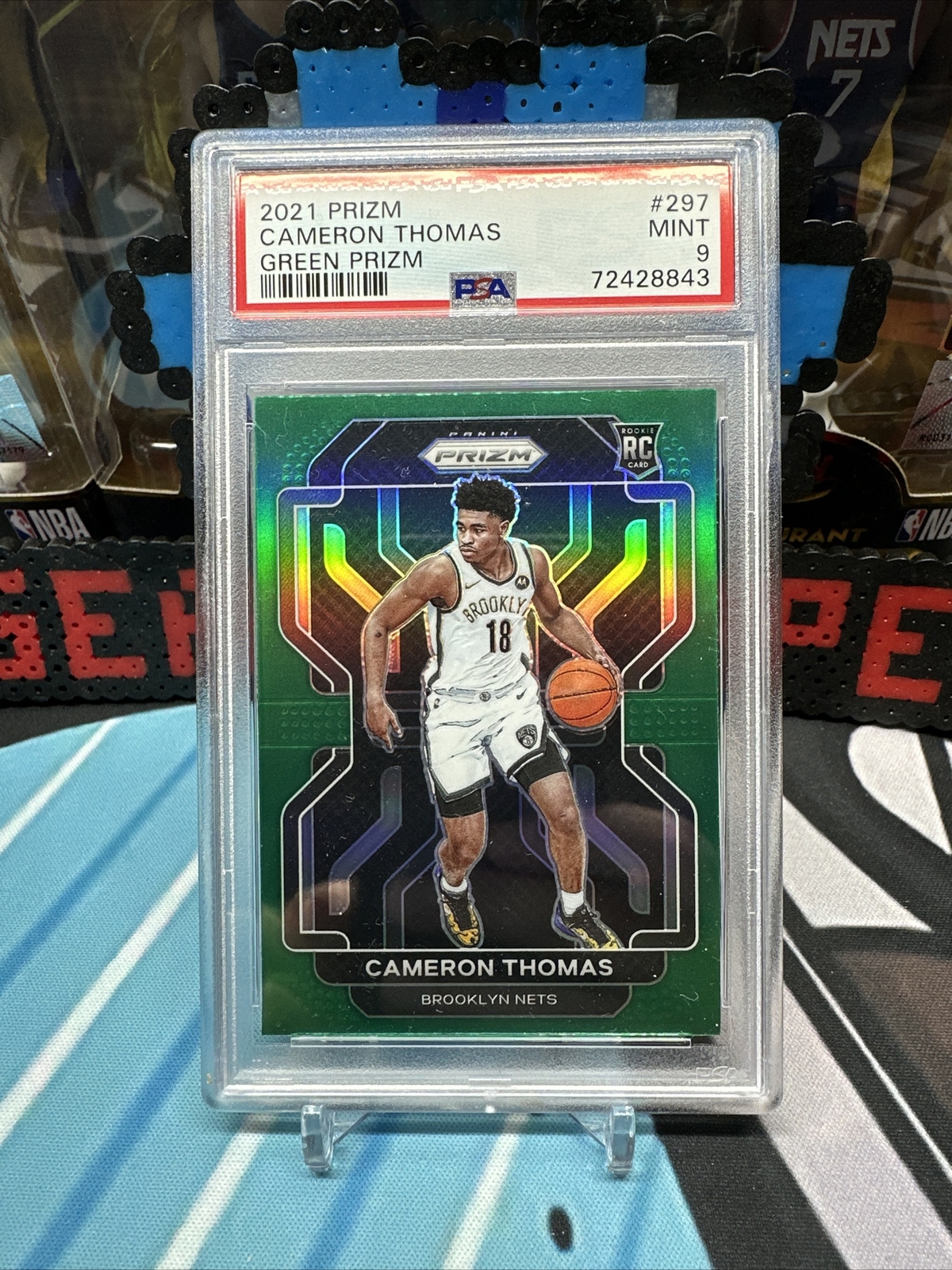 2021-22 Prizm Cameron Thomas #297 Green Prizm PSA 9