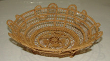 Vintage Late Mid-Century Round Lace Gorgeous Footed Basket