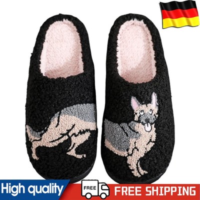 German Shepherd Slippers Comfortable Fluffy Animal Slippers for Autumn Winter