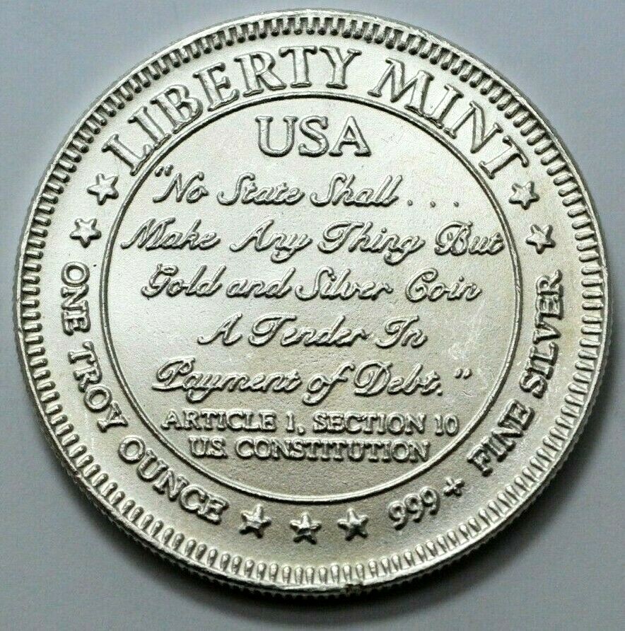 純銀 銀杯1986 228ｇ 1986 1 Oz 999+FINE Silver Round LIBERTY MINT Statue of Liberty