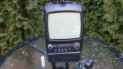 Vintage Soviet UdSSR Portable B&W TV Silelis 403D Space Age Design Demo Exposure