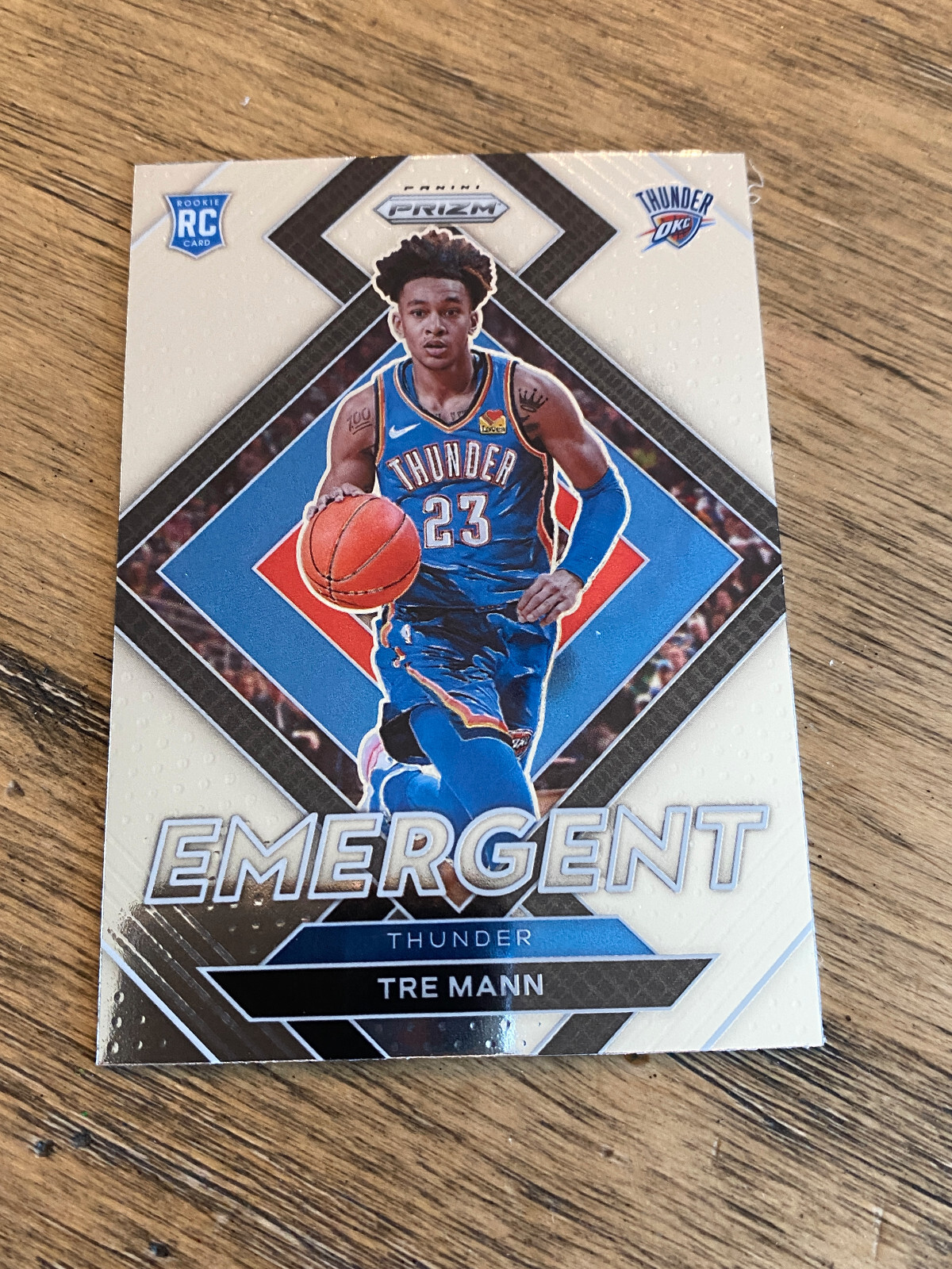 2021-22 Panini Prizm Basketball Tre Mann Rookie RC SP Thunder Emergent