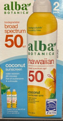 Alba Botanica 50 SPF Coconut Sunscreen - 2 - 8oz Bottles - 第 1/3 張圖片