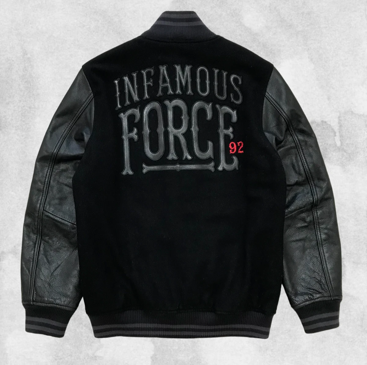 NIKE Infamous Destroyer Bomber Jacket Wool Leather NYC Air 180 Force 92 Rare SzS