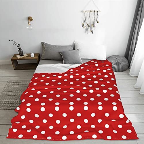 Fashion Funny Red Polka Dot Throw Blanket for Couch Super Soft Cozy Flannel B... - Picture 6 of 8