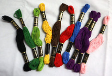 Designs for the Needle 10 Skeins Lot Embroidery Floss Cotton Bold Colors Mexico