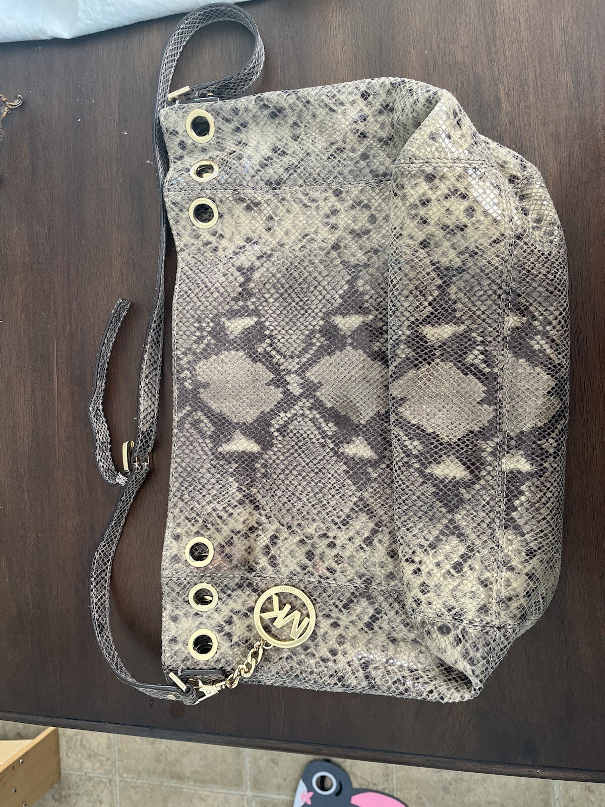 Michael Kors Gray & Taupe Python Snake-Embossed L… - image 8