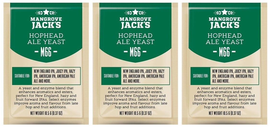 3x Lievito di birra Mangrove Jacks - M66 Hophead Ale Lievito 10g