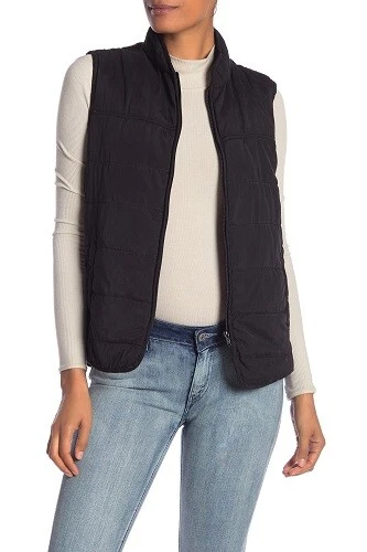 Chaleco acolchado Supplies by Union Bay para mujer talla pequeña Ruth azul marino cremallera completa Foto 2 de 4