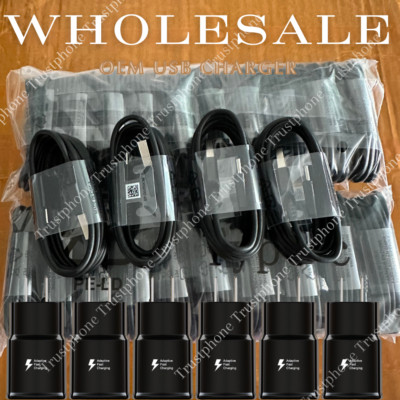 For Samsung Galaxy S10 Note10 S8 S9 Plus S22 Fast Wall Charger Type-C Cable Lot