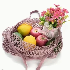 Reusable Mesh Grocery Bag, Reusable Shopping Bag (Lavender in color)