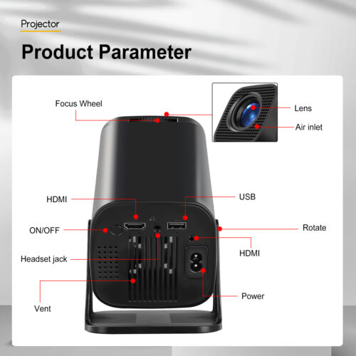 NEU Beamer Projektor (Android 12) 4K UHD WiFi Bluetooth TV Tragbarer Heimkino - Bild 23 von 24