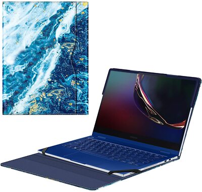 Sleeve Case for Samsung Galaxy Book Flex PU Leather Portfolio Book  Cover