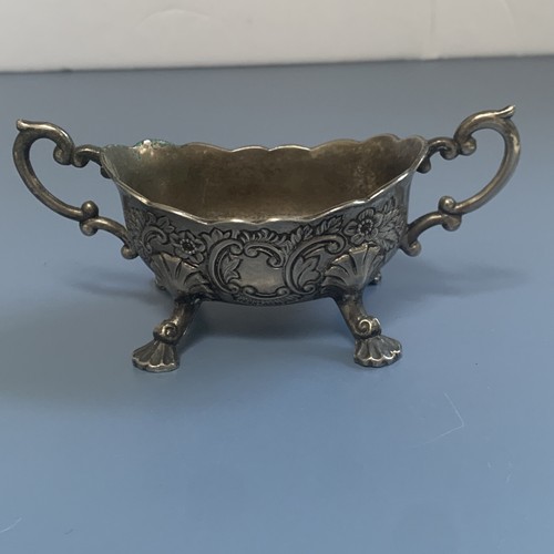 Antik Vintage schick verzierte Milchkännchen mit Füßen & zuckerschwerer Silberteller - Bild 5 von 10