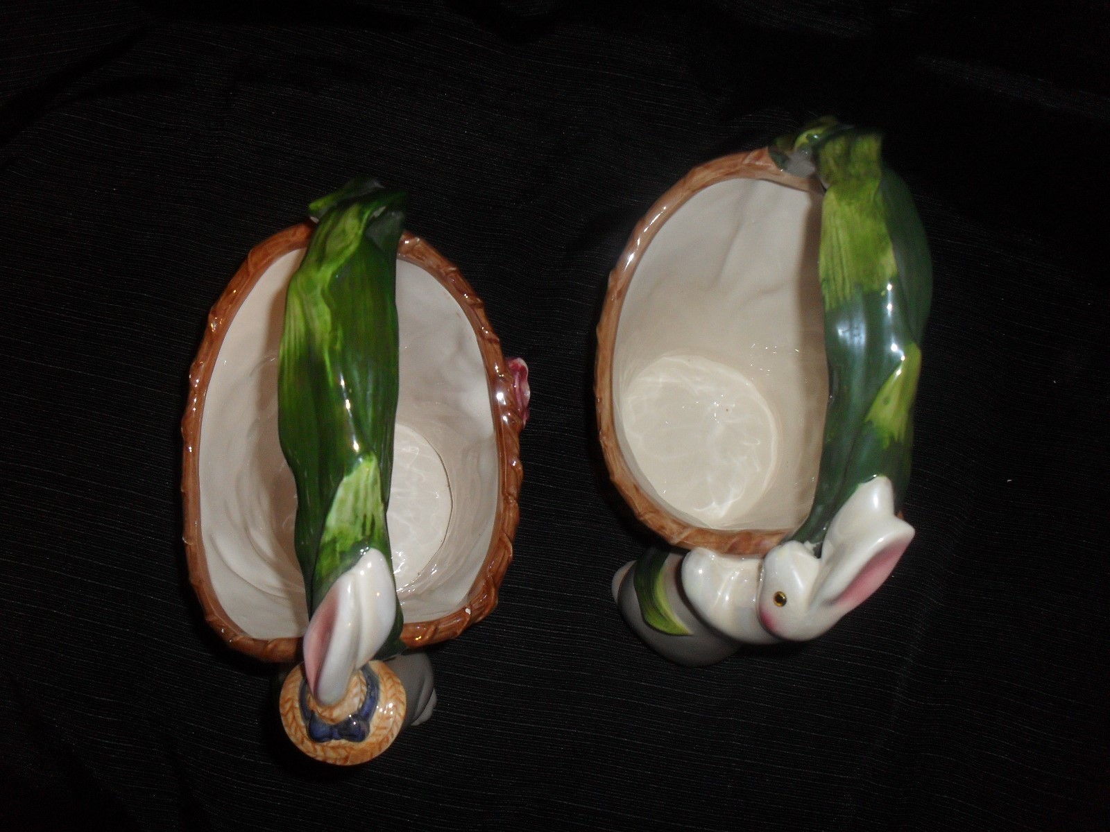 HTF JCPENNEY HOME COLLECTION CERAMIC EASTER BUNNY BASKETS SET IN BOX 10