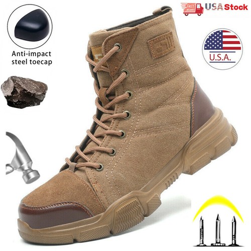  Herren Leichte Arbeitsstiefel Stahlkappe Taktische Stiefel Unverwüstlich Turnschuhe  - Bild 2 von 14