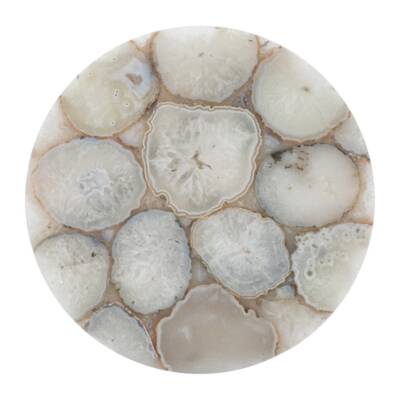12''x12'' White Round Side End Table Top Mosaic Art Modern Luxury Home Décor Gifts
