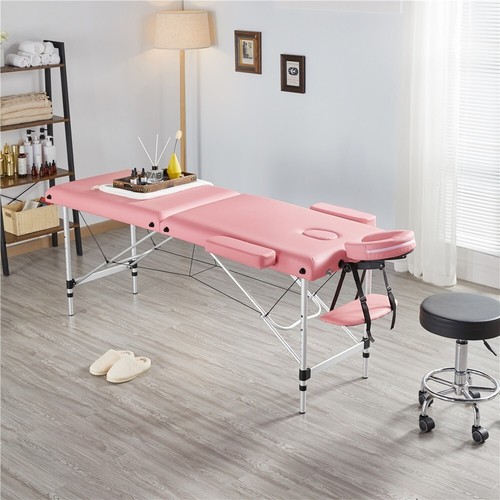 Aluminum Adjustable Massage Table Portable Salon Bed Spa Table PINK - Picture 9 of 10