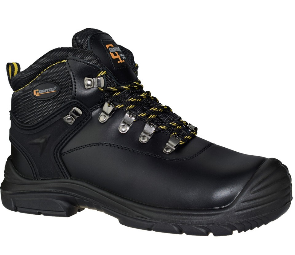 Grafters Sicherheitsstiefel Wasserdicht – Größe 37, Schwarz, Mit Gummisohle
