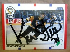 Kevin Stevens 1990-91 Score Black Sharpie Autograph Card MINT?Penguins LW GOAT