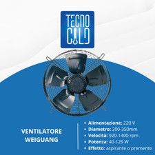 VENTILATORE ASSIALE CON VENTOLA DA ASPIRANTE A PREMENTE MONOFASE PER FRIGORIFERO