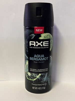 AXE Aqua Bergamot Sage + Juniper Deodorant Bodyspray NET WT. 4 oz. (113g) (1)